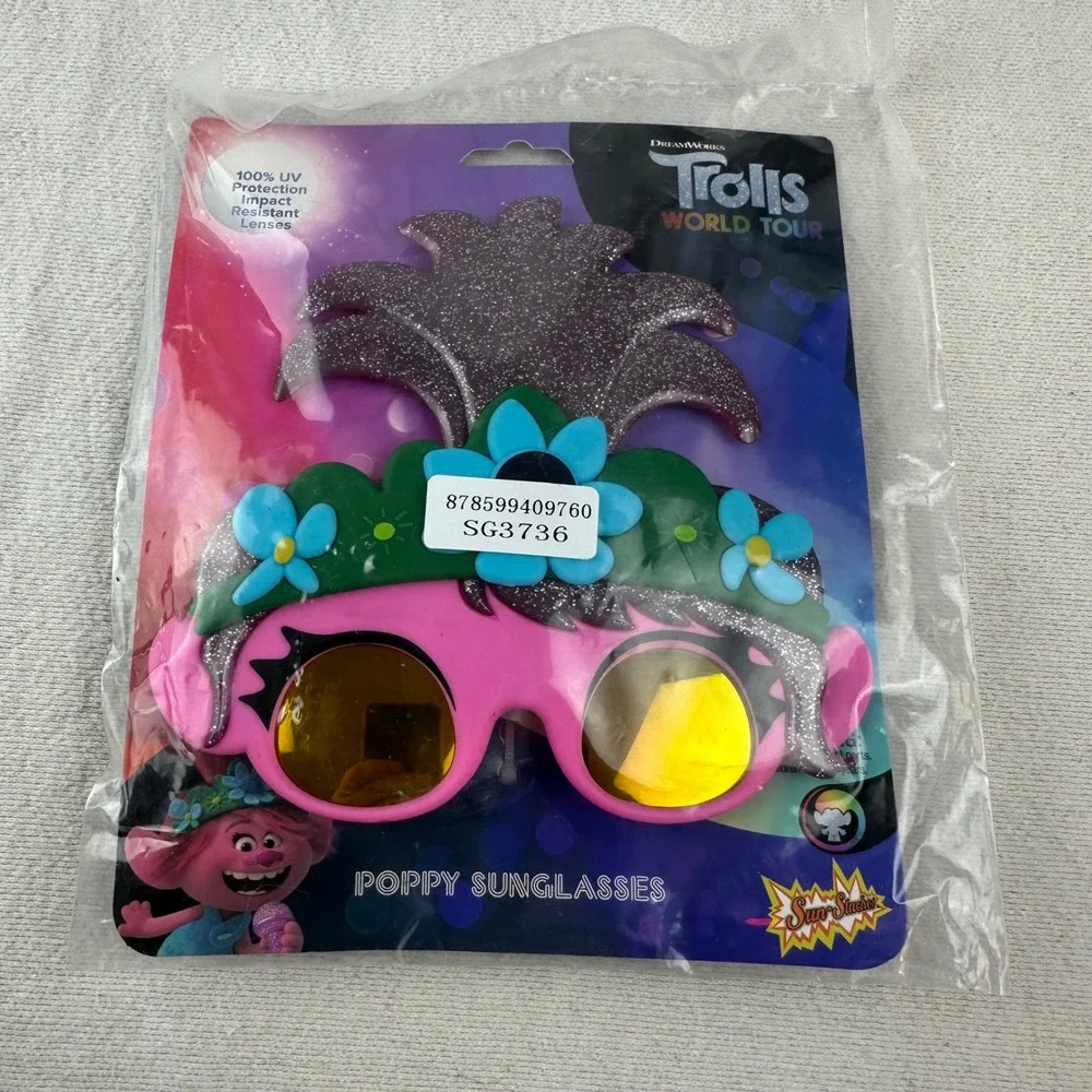 Trolls‎ Sunglass Sun-Staches Poppy Character UV400 One Size NWT